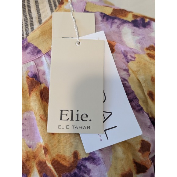 Elie by Tahari Women's Colorful Modal Button Up Blouse 3/4 Sleeves Size... - Picture 12 of 15